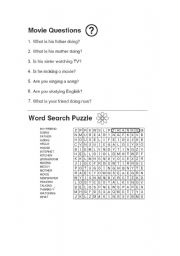 English worksheet: Present Continuous Tense with conversations 2
