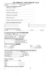 English Worksheet: grammar exam