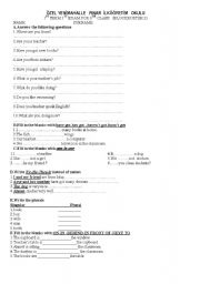 English worksheet: grammar exam