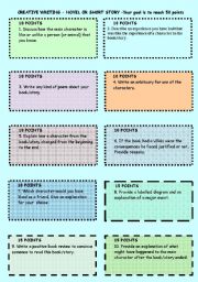 English Worksheet: Book or story writing activities