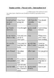 English Worksheet: Domino activity (No. 2) - Phrasal verbs