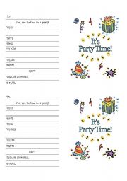 BLANK PARTY INVITATION - SUGGESTIONS