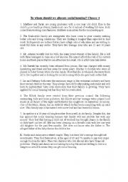 English Worksheet: Who should be allocated social housing?