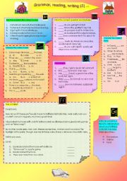 English Worksheet: GRAMMAR, READING, WRITING (3)