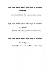 English Worksheet: who am I?