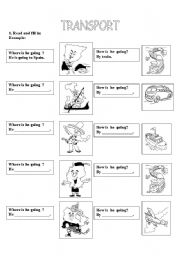 English Worksheet: Means of transport and countries (2)