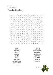 English worksheet: St Patricks word search