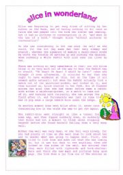 English Worksheet: ALICE IN WONDERLAND