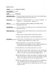 English worksheet: lesson plan