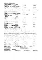 English worksheet: intermediate exam