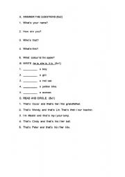 English worksheet: there is/are