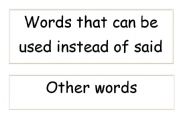 English worksheet: words to use other than said