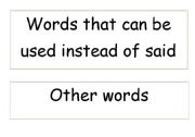 English Worksheet: words to use other than said