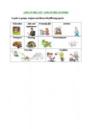 English Worksheet: the city vs the country - conversation worksheet