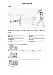 English Worksheet: Greetings