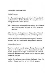 English Worksheet: Open Ended Math Question Idea