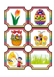 English Worksheet: EASTER MEMORY GAME FLASHCARDS