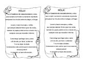 English worksheet: cuadernito de avisos