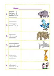 English worksheet: animals