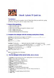 English Worksheet: F.R.I.E.N.D.S  episode 10 Ross`s Tan 