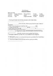 English Worksheet: European Thinkers Cloze activity