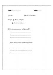 English worksheet: writing