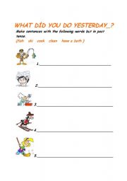 English Worksheet: past tense