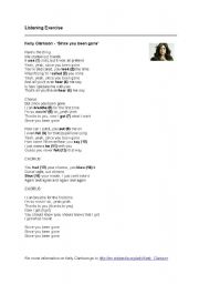 English Worksheet: Listening Exercise Kelly Clarkson