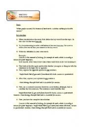 English Worksheet: Writing a discursive essay