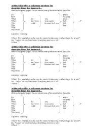 English Worksheet: a police interrogation