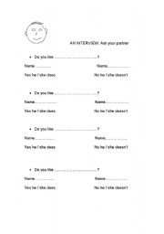 English worksheet: find your partner