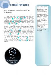 English Worksheet: Football fantastic
