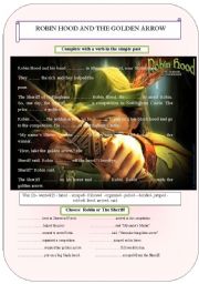 English Worksheet: ROBIN HOOD AND THE GOLDEN ARROW (Reading and past simple)