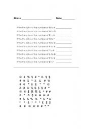 English worksheet: Ratios