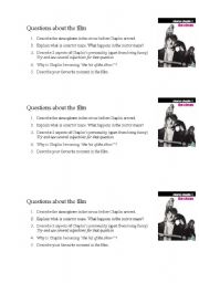 English worksheet: Questions about CHAPLIN movie The Circus