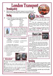 English Worksheet: London Transport