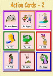 English Worksheet: Action Cards 2