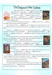 English Worksheet: The Emperors New Clothes - Past Simple