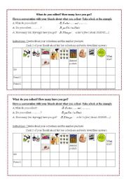 English Worksheet: Collections ( present simple + how many?)