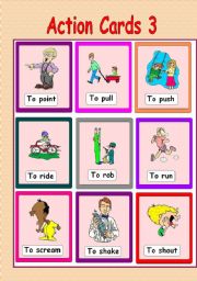 English Worksheet: Action Cards 3