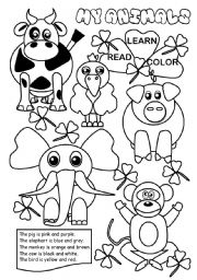 English Worksheet: My animals I