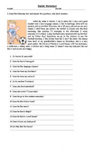 English Worksheet: present simple tense