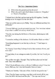 English Worksheet: They Cay Important quotes