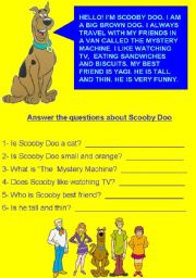 English Worksheet: Scooby doo reading comprehension