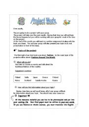 English Worksheet: a full project work Plan