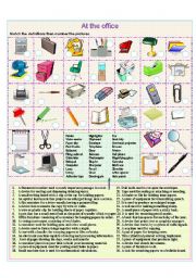 English Worksheet: At the office match