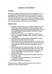 English Worksheet: LETTER and EDITER