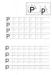 English Worksheet: Kindergarten Writing Foundation P-R