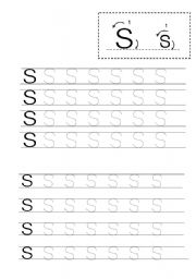 English Worksheet: Kindergarten Writing Foundation S-U