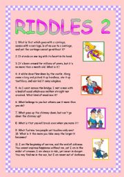 English Worksheet: Riddles 2